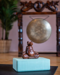 Meditating Frog Woodcarving