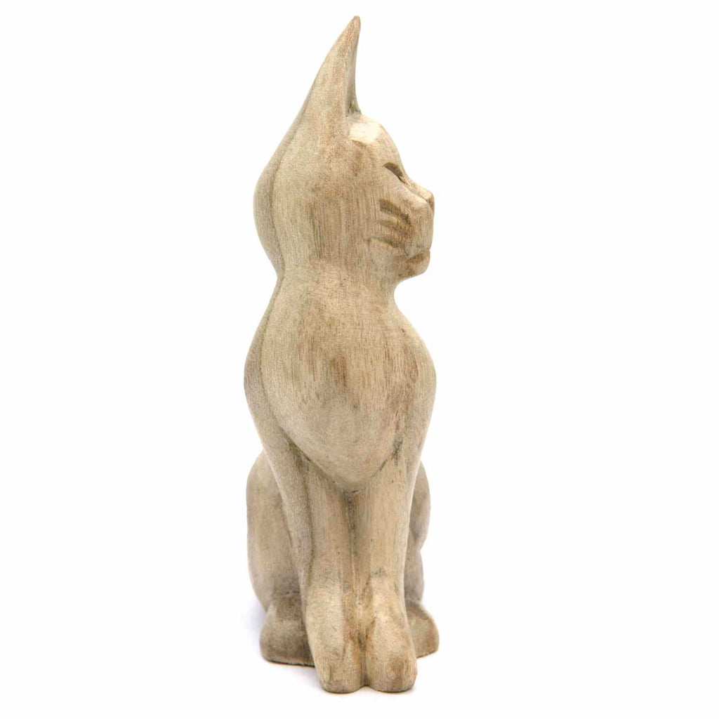 Sitting Cat Woodcarving-Ornaments & Figurines-Siesta Crafts