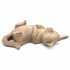 Playing Cat Woodcarving-Ornaments & Figurines-Siesta Crafts