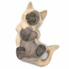 Playing Cat Woodcarving