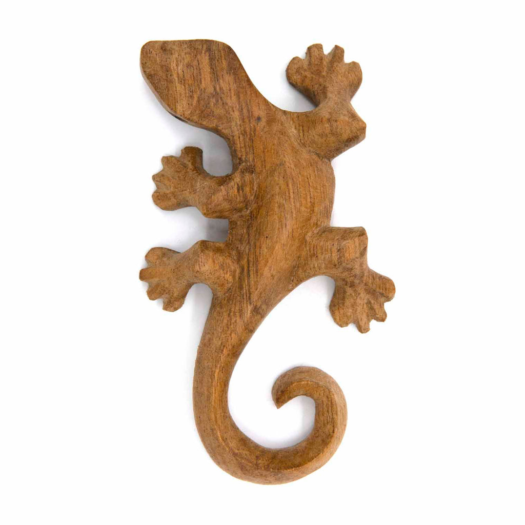 Gecko Woodcarving-Ornaments & Figurines-Siesta Crafts