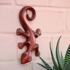 Gecko Woodcarving-Ornaments & Figurines-Siesta Crafts