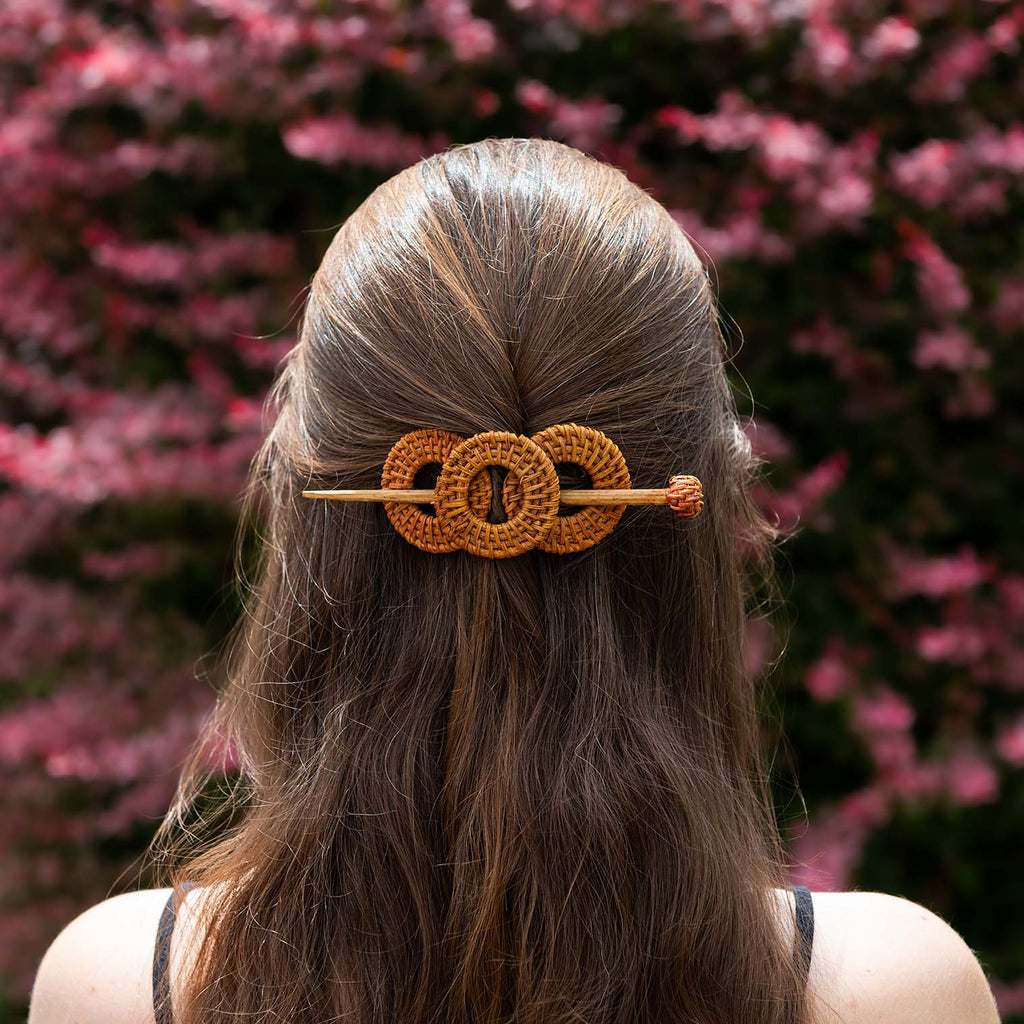 Rattan Hairslide-Hair Accessories-Siesta Crafts