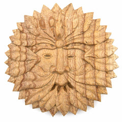 Green Man Carved Plaque-Ornaments & Figurines-Siesta Crafts