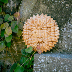 Green Man Carved Plaque-Ornaments & Figurines-Siesta Crafts