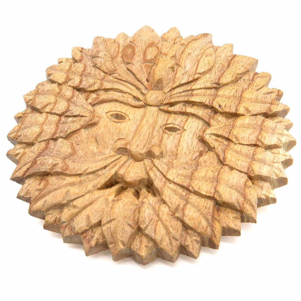 Green Man Carved Plaque-Ornaments & Figurines-Siesta Crafts