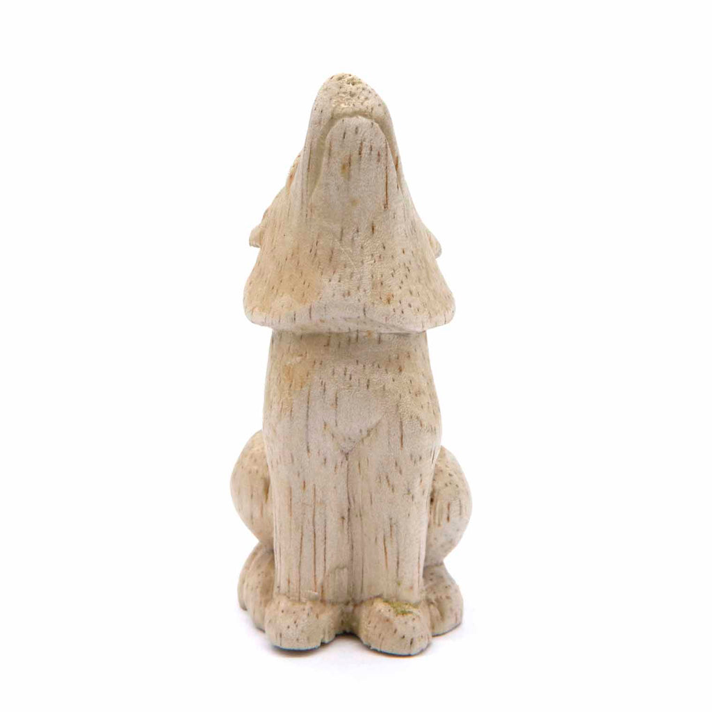 Mini Howling Wolf Woodcarving-Ornaments & Figurines-Siesta Crafts