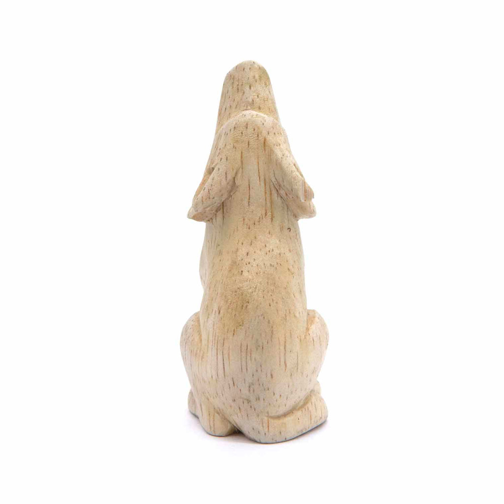 Mini Howling Wolf Woodcarving-Ornaments & Figurines-Siesta Crafts