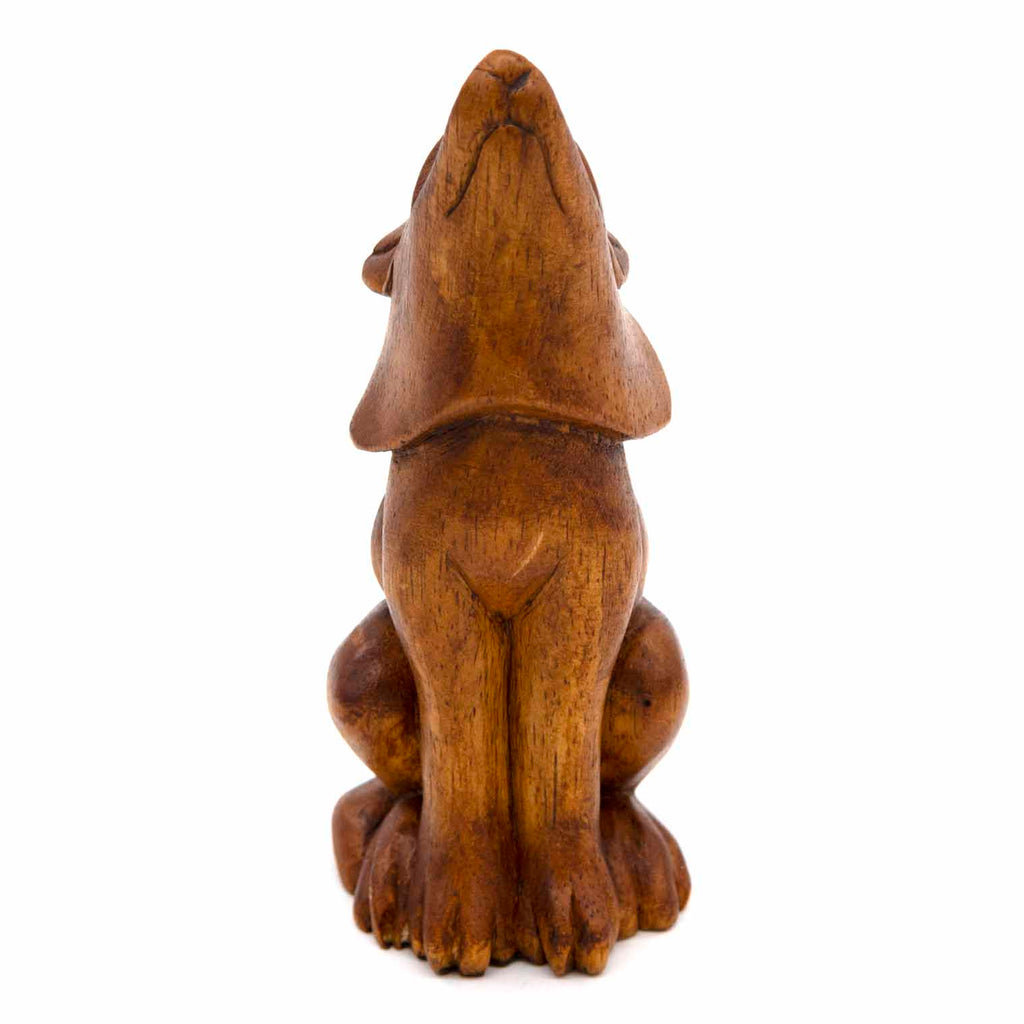 Howling Wolf Woodcarving Medium-Ornaments & Figurines-Siesta Crafts