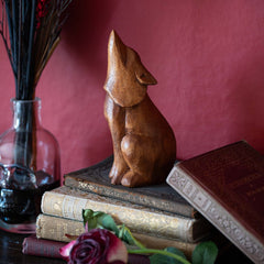 Howling Wolf Woodcarving Medium-Ornaments & Figurines-Siesta Crafts