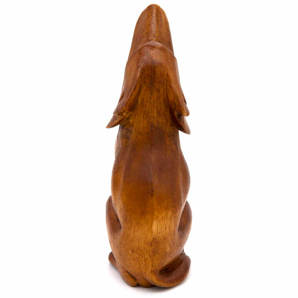 Howling Wolf Woodcarving Large-Ornaments & Figurines-Siesta Crafts