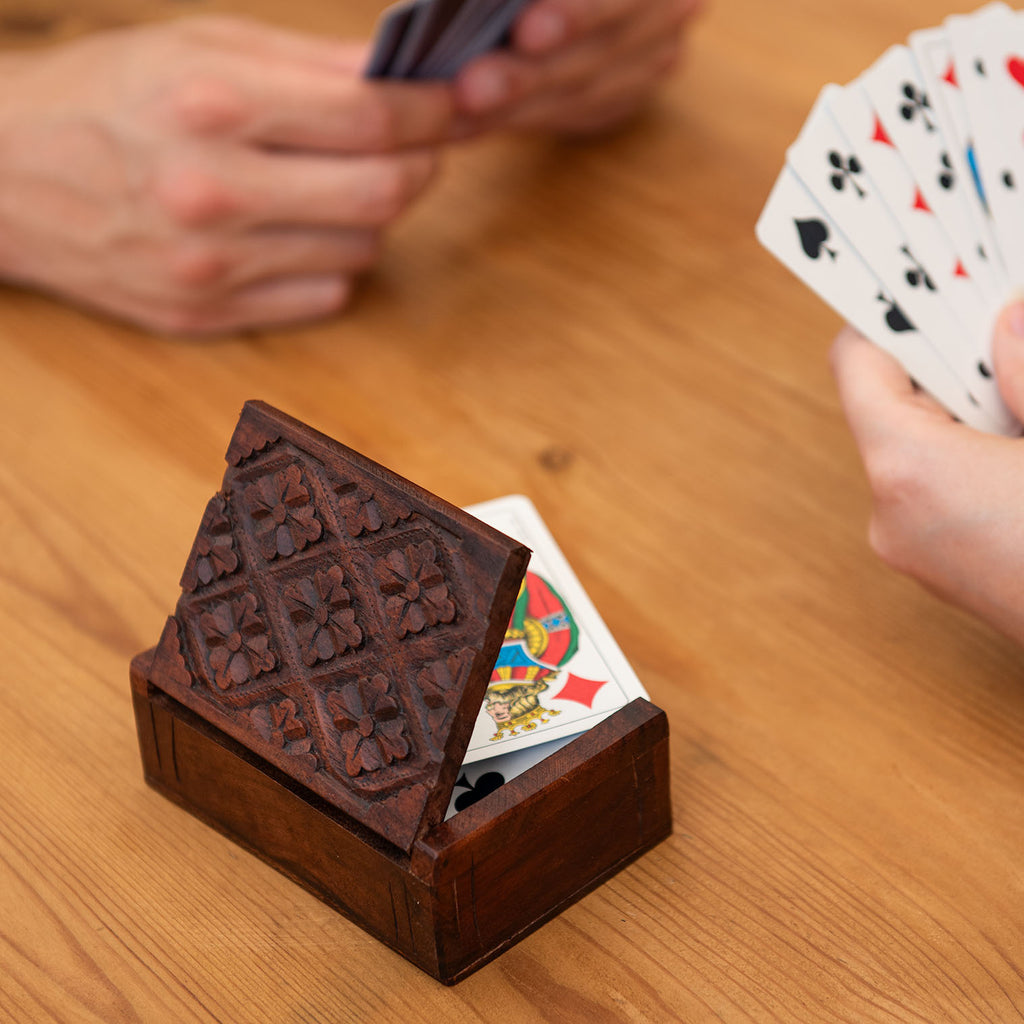 Carved Playing Card Box-Storage & Organisation-Siesta Crafts