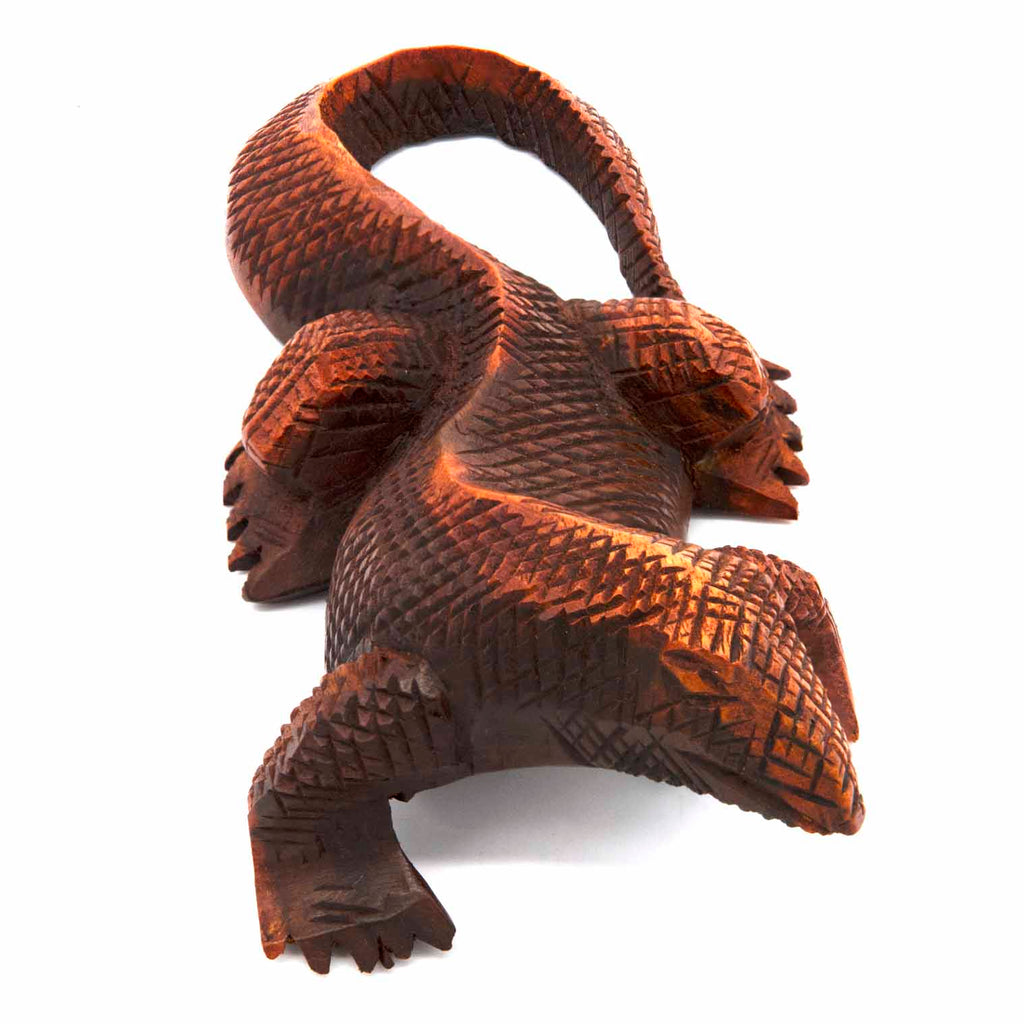 Komodo Dragon Woodcarving-Ornaments & Figurines-Siesta Crafts