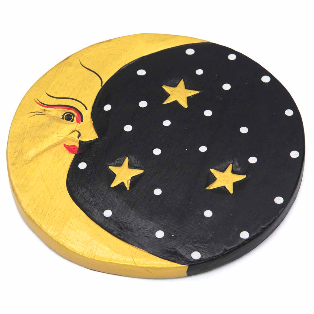 Black and Gold Moon Plaque-Home Décor-Siesta Crafts