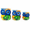 Psychedelic Trio of Owls Woodcarving-Ornaments & Figurines-Siesta Crafts