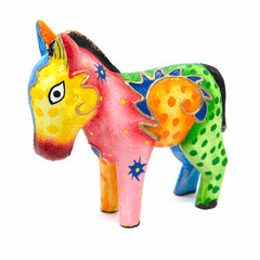 Psychedelic Donkey Woodcarving-Ornaments & Figurines-Siesta Crafts