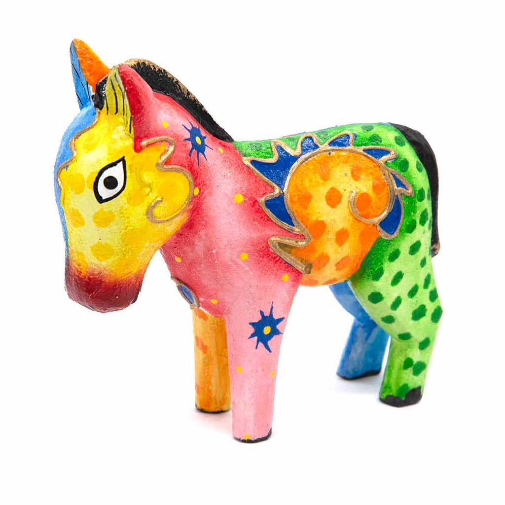 Psychedelic Donkey Woodcarving-Ornaments & Figurines-Siesta Crafts