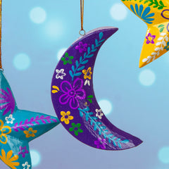 Painted Moon Hanging Decoration