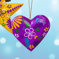 Painted Heart Hanging Decoration-Home Décor-Siesta Crafts