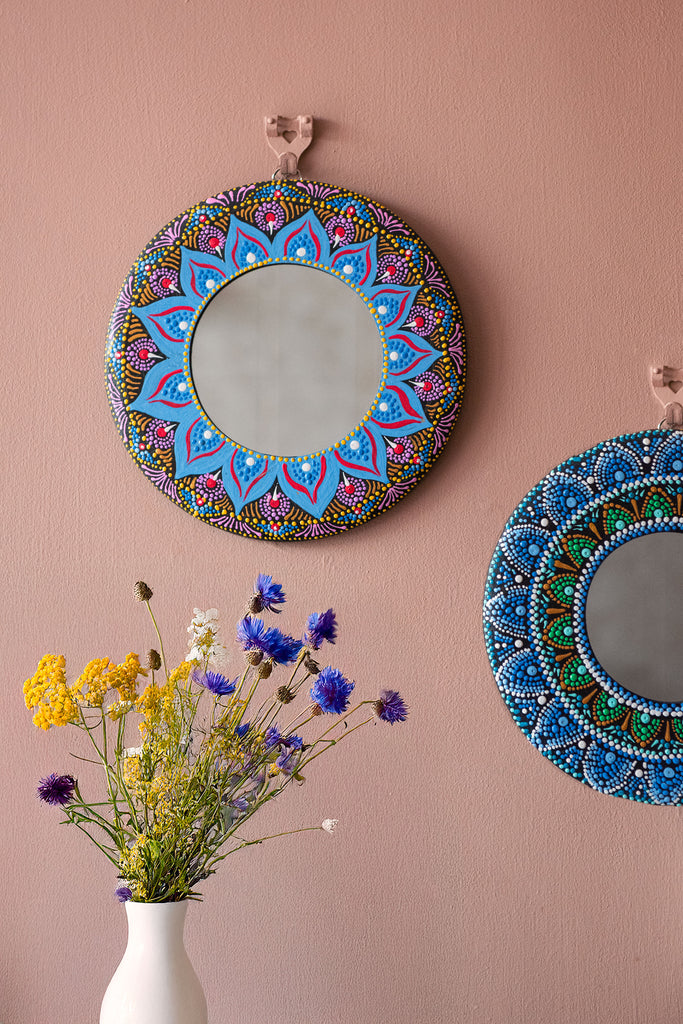 Dot Painted Mirror-Home Décor-Siesta Crafts