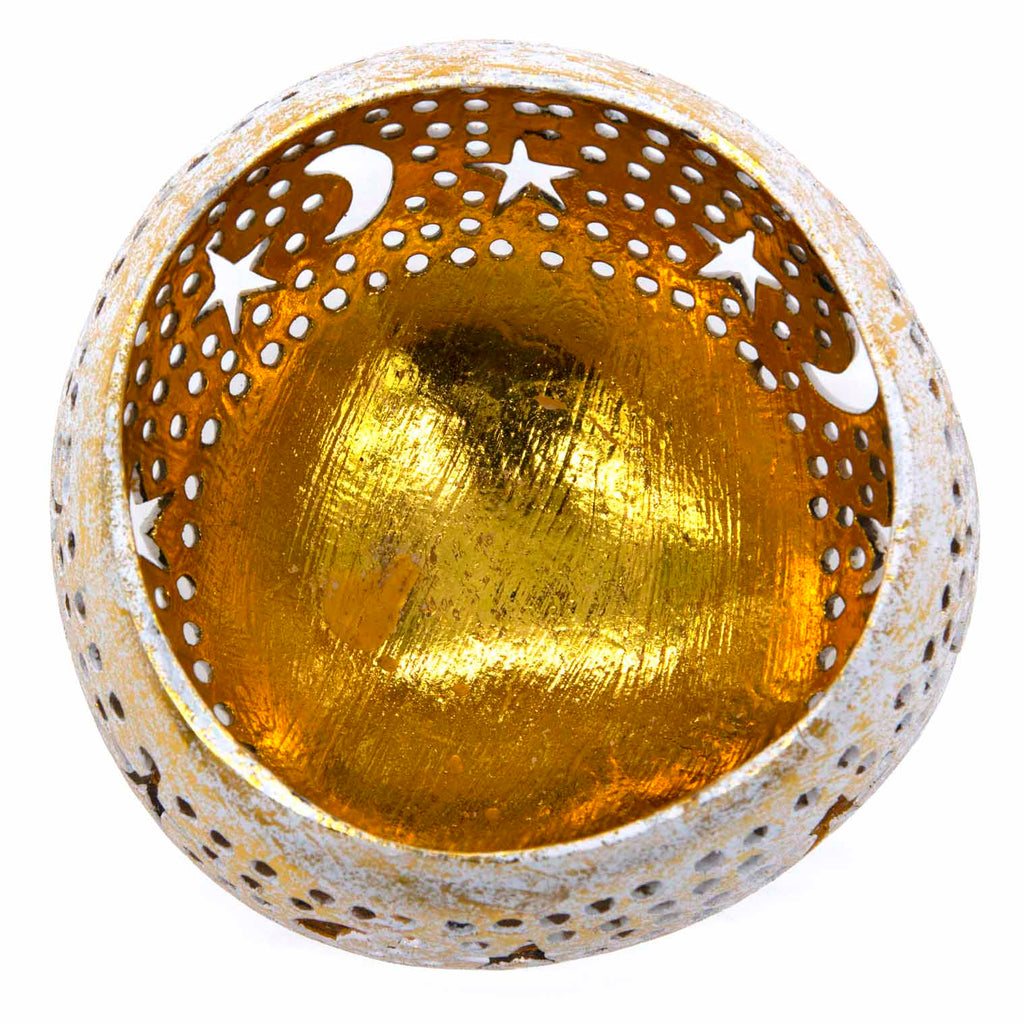Golden Night Cut Out Coconut Bowl-Home Décor-Siesta Crafts