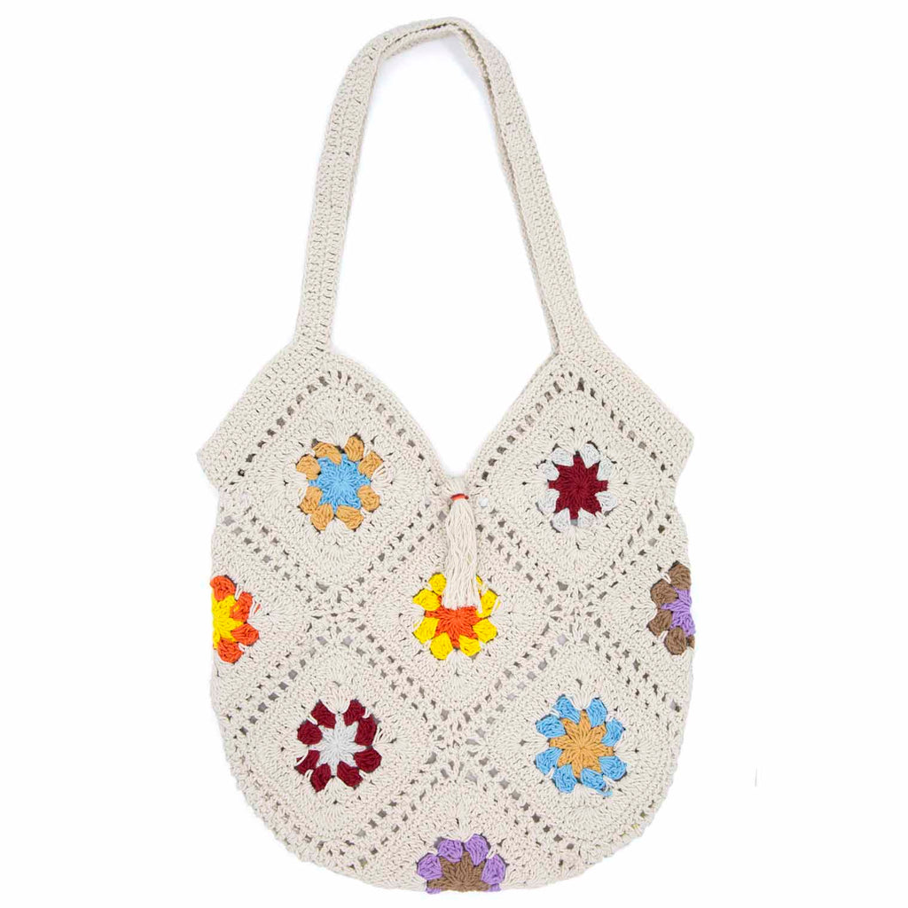 Crochet Granny Square Shopper Bag-Bags & Purses-Siesta Crafts