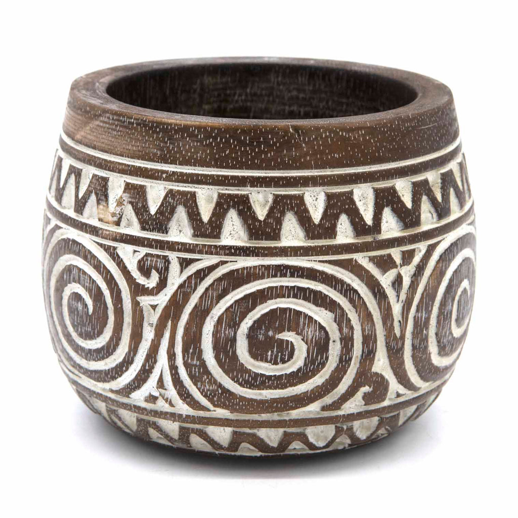 Tribal Style Hand Carved Pot-Plant Pots, Vases & Hangers-Siesta Crafts