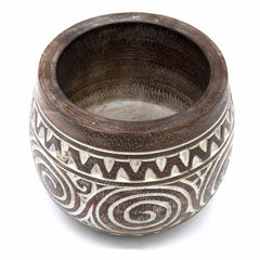 Tribal Style Hand Carved Pot-Plant Pots, Vases & Hangers-Siesta Crafts