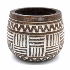 Tribal Style Hand Carved Pot-Plant Pots, Vases & Hangers-Siesta Crafts