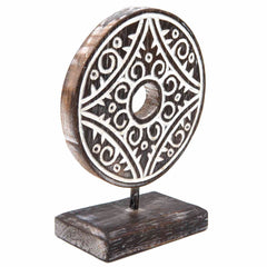 Tribal Style Coin on Stand-Ornaments & Figurines-Siesta Crafts