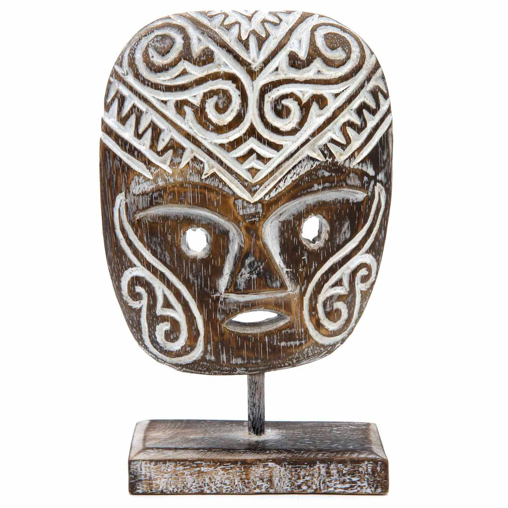 Tribal Hand Carved Mask on Stand-Ornaments & Figurines-Siesta Crafts