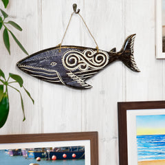 Hand Carved Whale Plaque-Ornaments & Figurines-Siesta Crafts