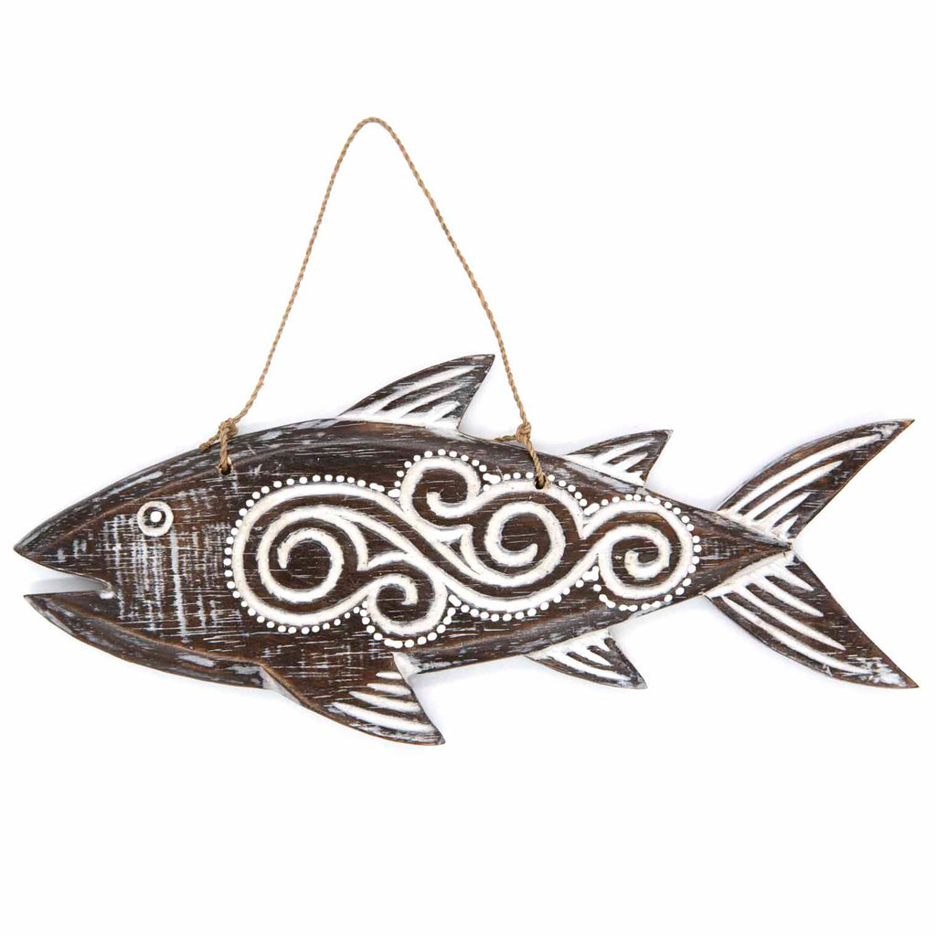 Hand Carved Fish Plaque-Ornaments & Figurines-Siesta Crafts