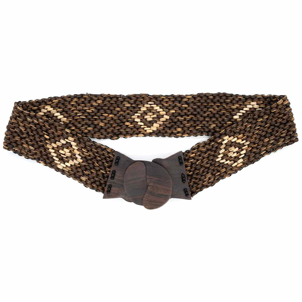 Coconut Buckled Belt - Brown