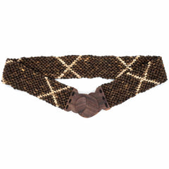 Coconut Buckled Belt - Brown