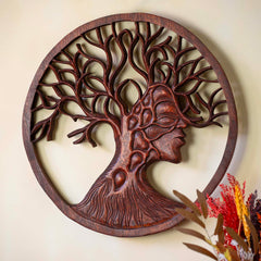 Ornate Tree and Face Plaque-Home Décor-Siesta Crafts