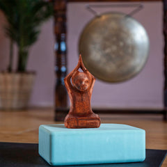 Meditating Tree Pose Cat Woodcarving-Ornaments & Figurines-Siesta Crafts