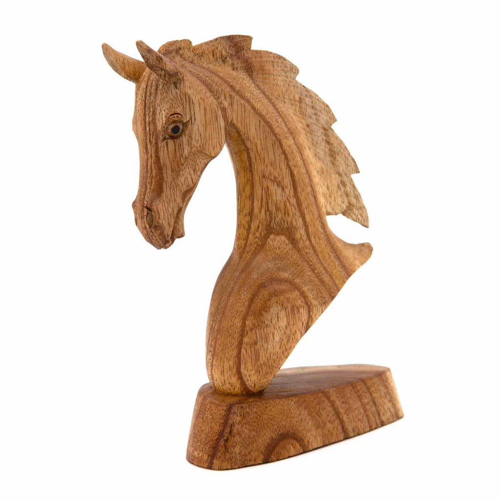 Horse Head Woodcarving - 20cm-Ornaments & Figurines-Siesta Crafts