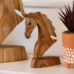 Horse Head Woodcarving - 20cm-Ornaments & Figurines-Siesta Crafts