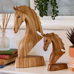 Horse Head Woodcarving - 30cm-Ornaments & Figurines-Siesta Crafts