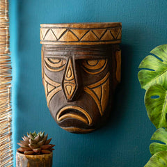 Displeased Wooden Mask-Home Décor-Siesta Crafts