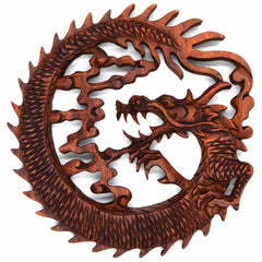 Carved Round Dragon Plaque-Home Décor-Siesta Crafts