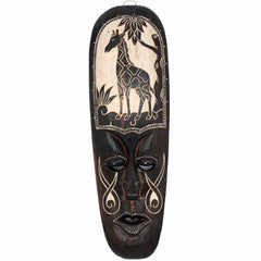 Mask With Giraffe Carving 50cm-Home Décor-Siesta Crafts
