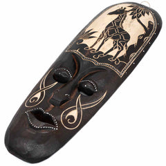 Mask With Giraffe Carving 50cm-Home Décor-Siesta Crafts
