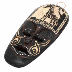 Mask With Giraffe Carving 30cm-Home Décor-Siesta Crafts