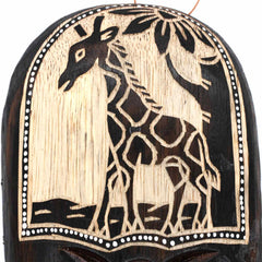 Mask With Giraffe Carving 30cm-Home Décor-Siesta Crafts
