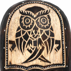Mask With Owl Carving 30cm-Home Décor-Siesta Crafts