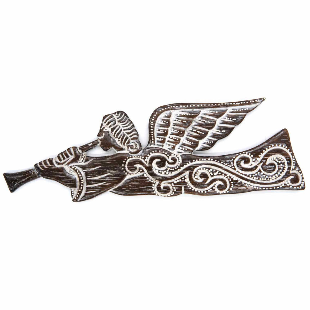 Archangel With Trumpet Carving-Home Décor-Siesta Crafts