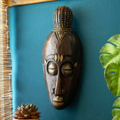 African Style Mask With Top Knot-Home Décor-Siesta Crafts