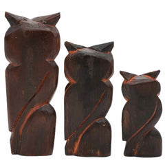 Set of Three Owls on a Branch-Ornaments & Figurines-Siesta Crafts
